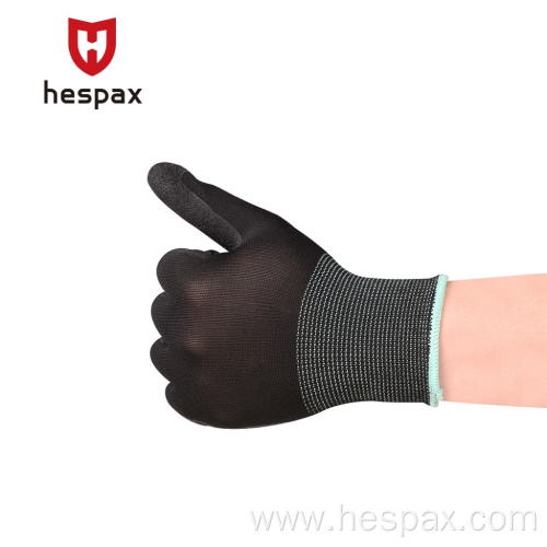 Hespax Nitrile Sandy Finish Mechanic Safety Work Gloves